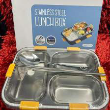 3 Compartment Stainless Steel Lunch Box