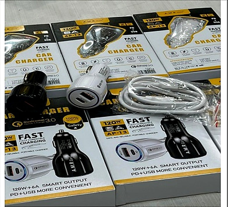 120W Usb+pd Car Charger with Cable