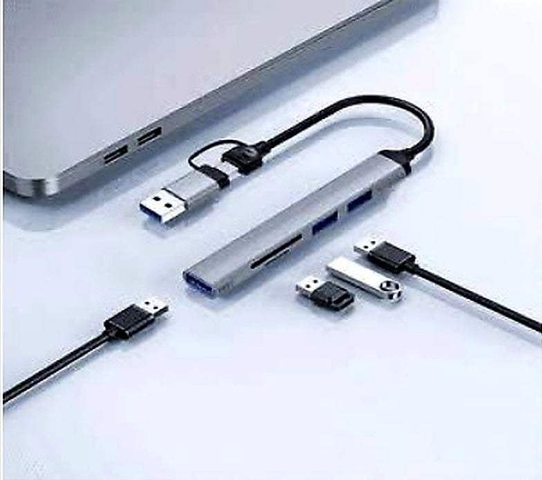 2 In 1 4 Port USB Hub