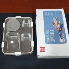 4 Compartment Stainless Steel Lunch Box